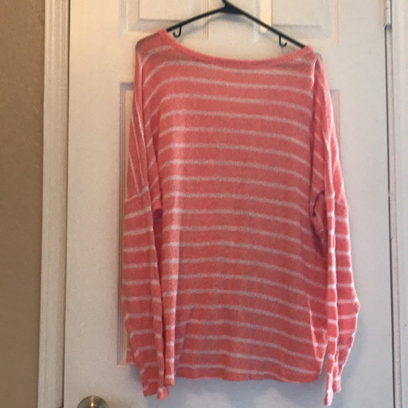 pink and white stripped knotted sweater - Picture 3 of 3